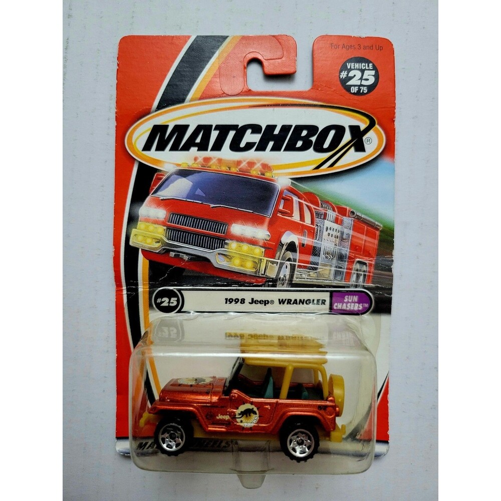 2000 Matchbox #25 1998 JEEP WRANGLER Sun Chasers 7 Spokes / Sealed